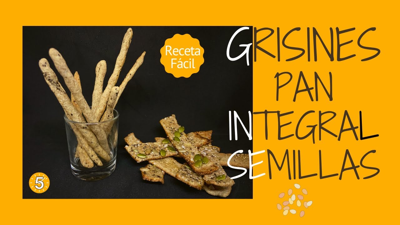 GRISINES INTEGRALES con Semillas Receta Fácil  - Recetas en 5 Minutos
