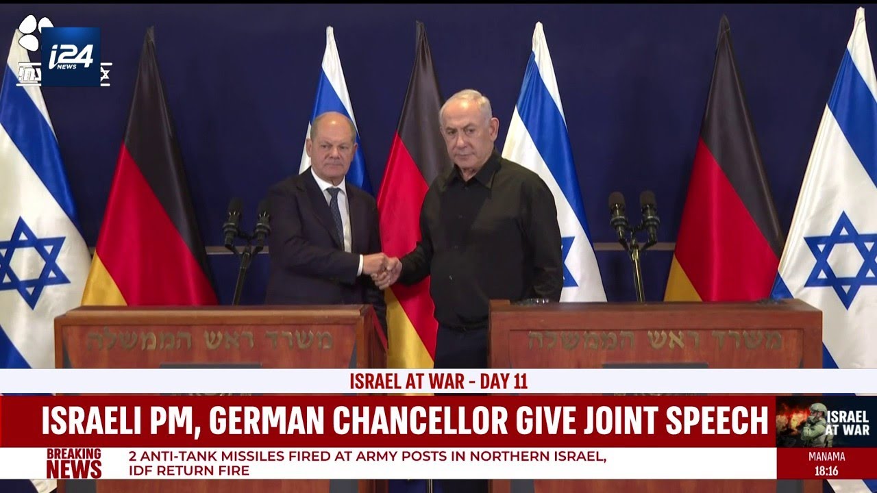Israeli PM Netanyahu and German Chancellor Scholz give joint speech