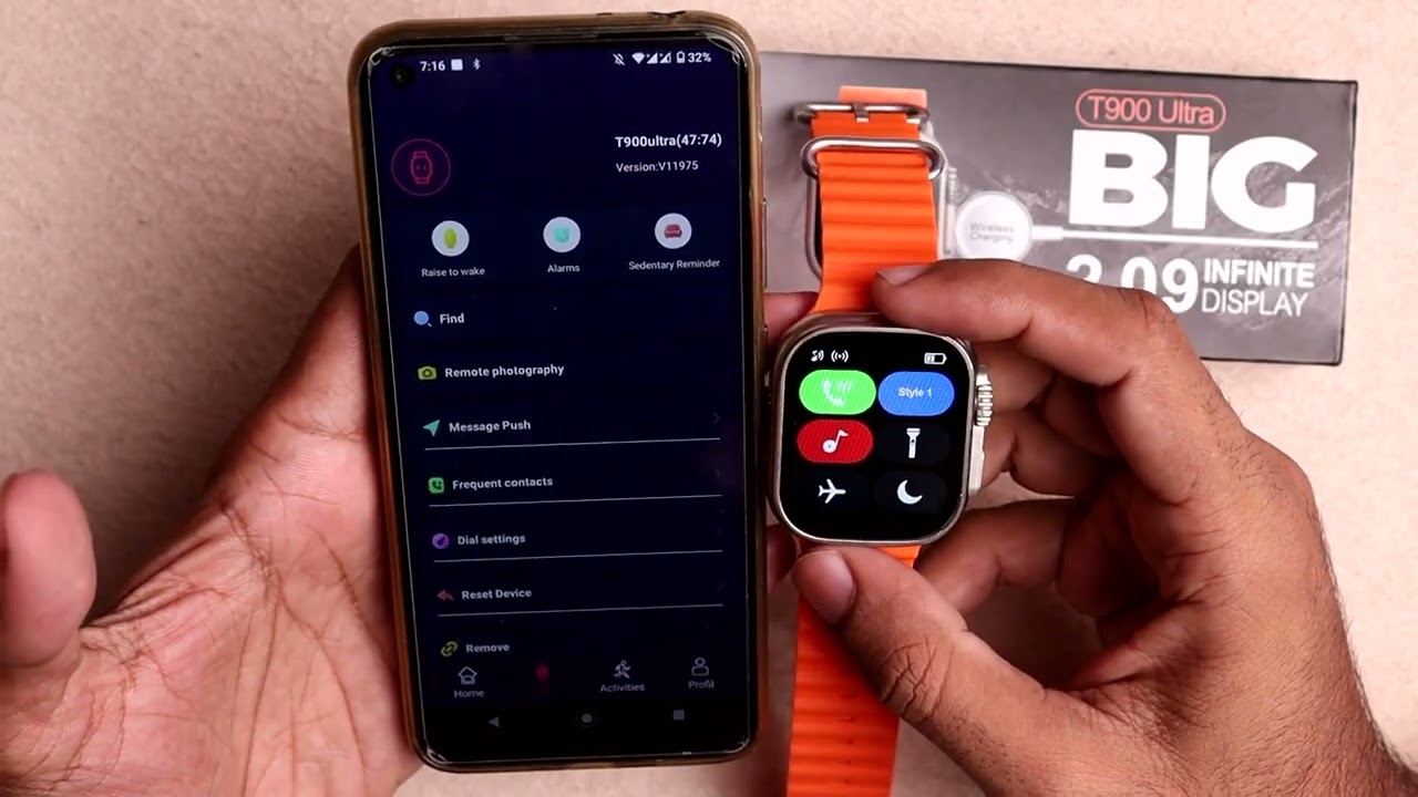 T900 Ultra Smart Watch Bluetooth Connecting