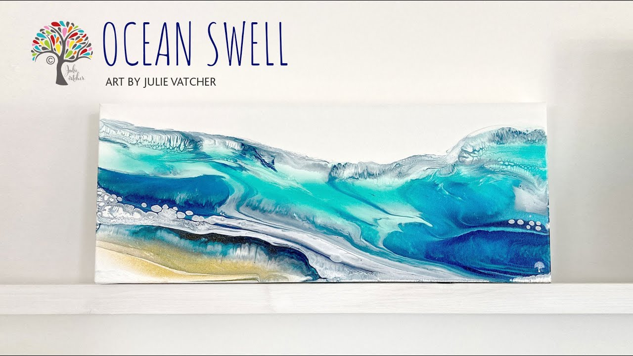 Seascape Fluid Art Painting Techniques