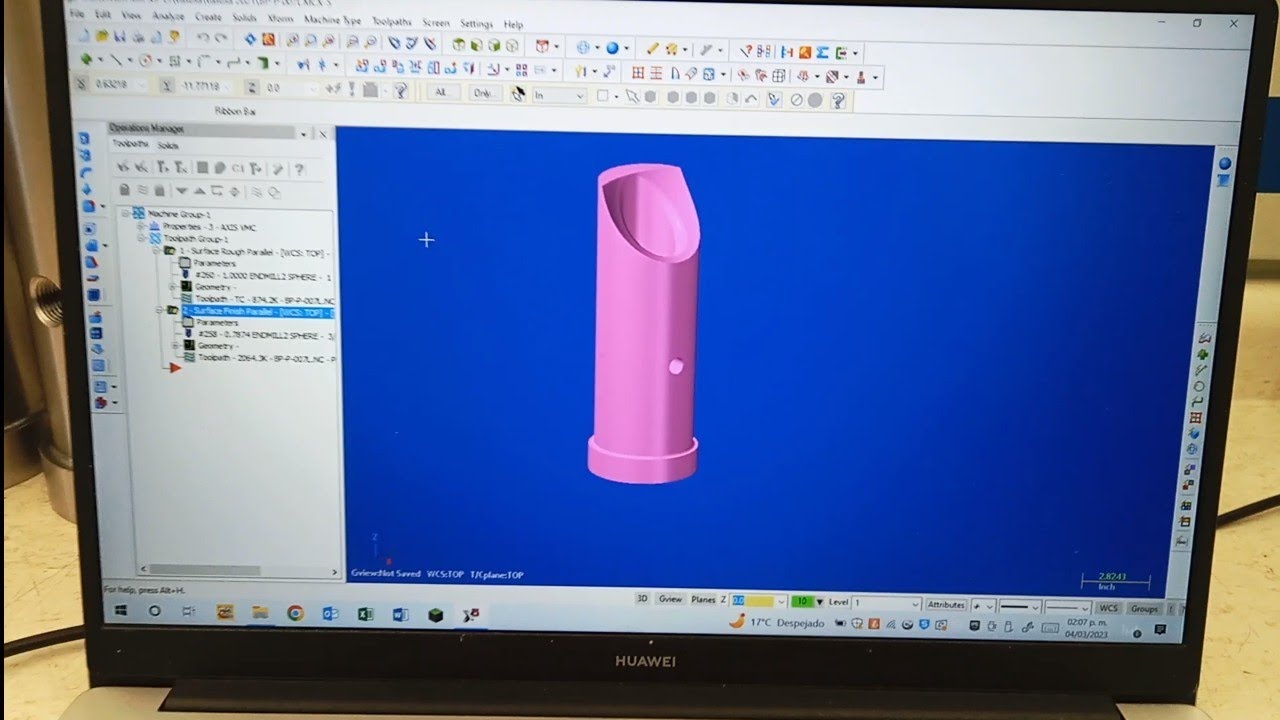 Mastercam sin postprocesador (demostracion en pc , en maquina y pieza)