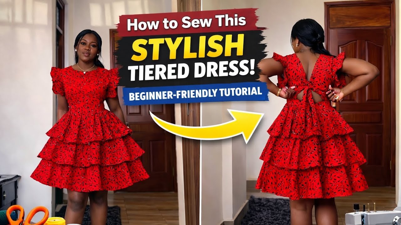 How to Make This Ankara STYLISH TIERED DRESS | Cutting and Stitching | Confidensews 