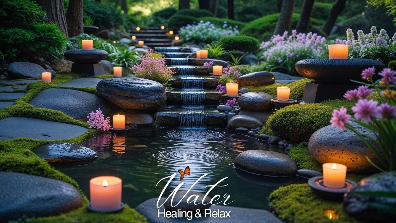 Healing Water & Soft Piano 🌿🌊 | Forest Zen Garden, Deep Sleep & Calm Mind | 24/7 Live