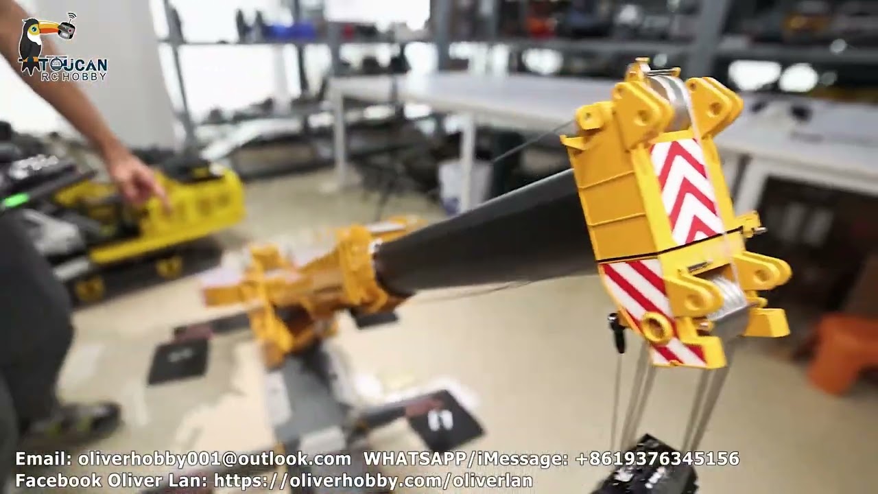 RC hydraulic LTM1350 crane truck operation with  Frsky XElite radio