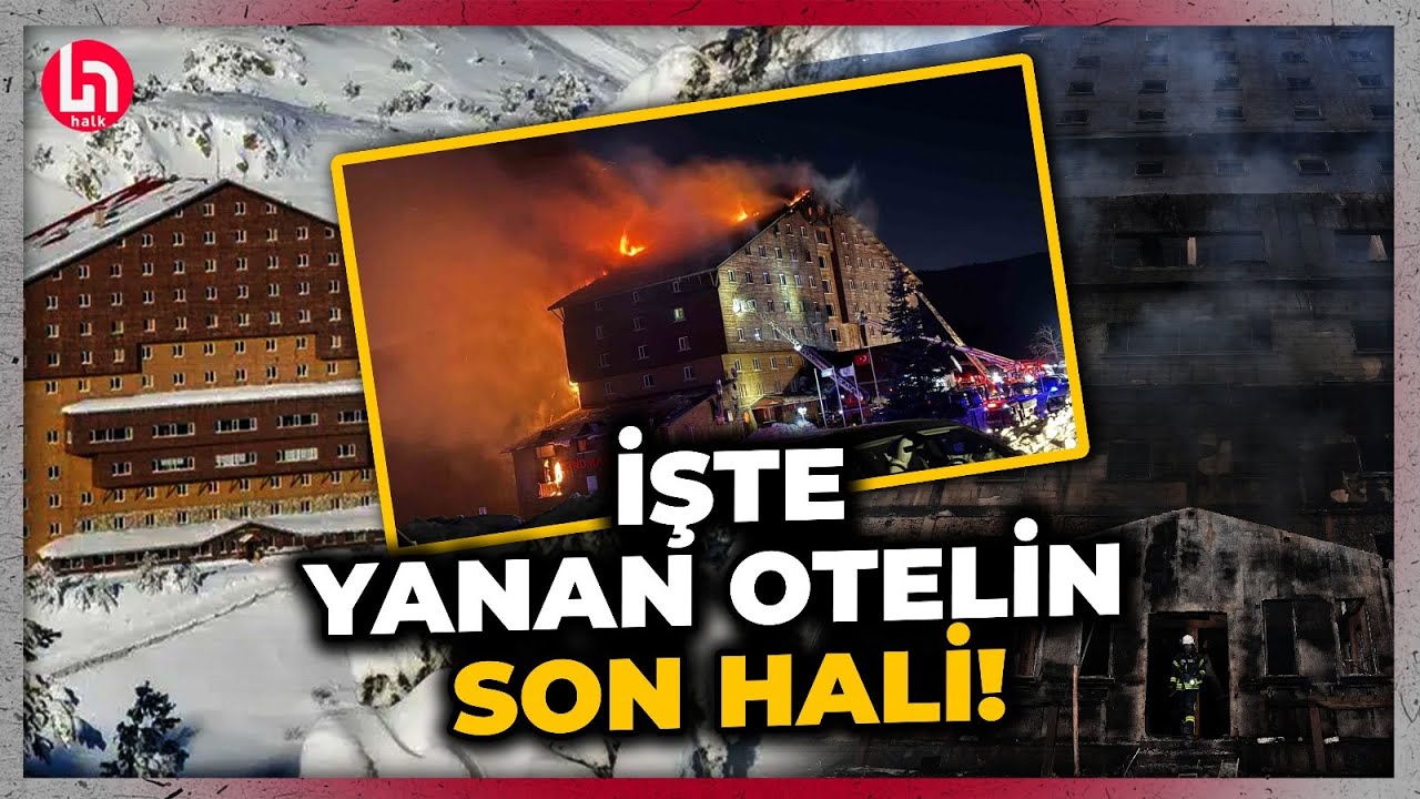 76 kişiye mezar olan Bolu'daki Grand Kartal Otel'in son hali dronla görüntülendi!