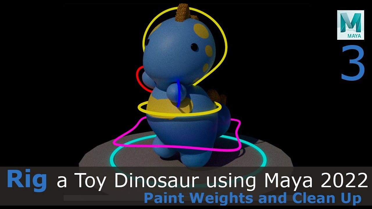 Rig a Toy Dinosaur: Paint Weights and Complete Rig (3/3)