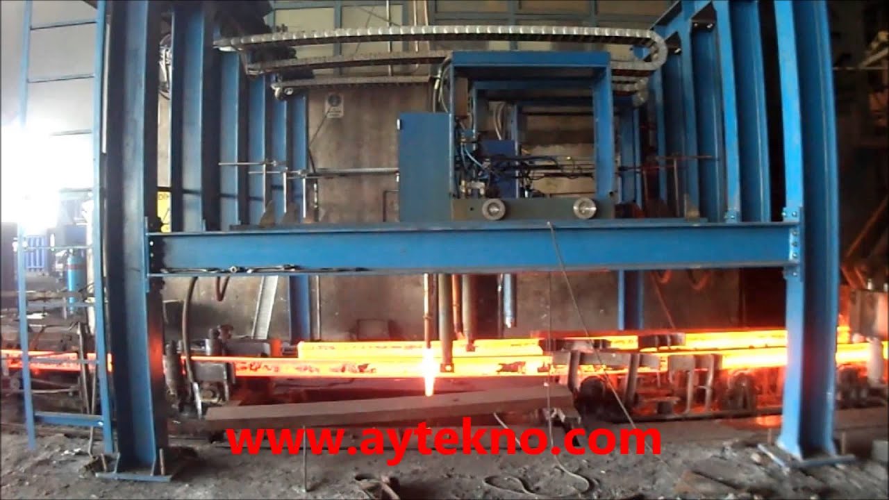 Tor&ccedil; Aytekno M&uuml;hendislik steel Billet cutting in the continuous casting machine platinum demir &ccedil;elik