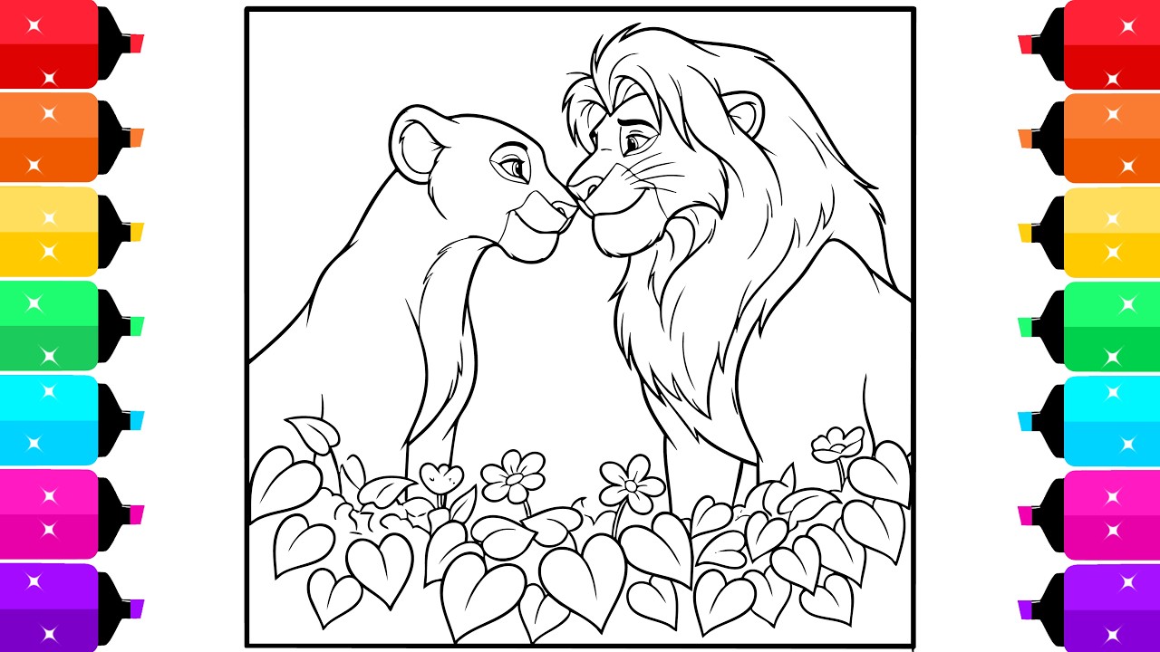 The Lion King Coloring Pages | Coloring Nala and Simba