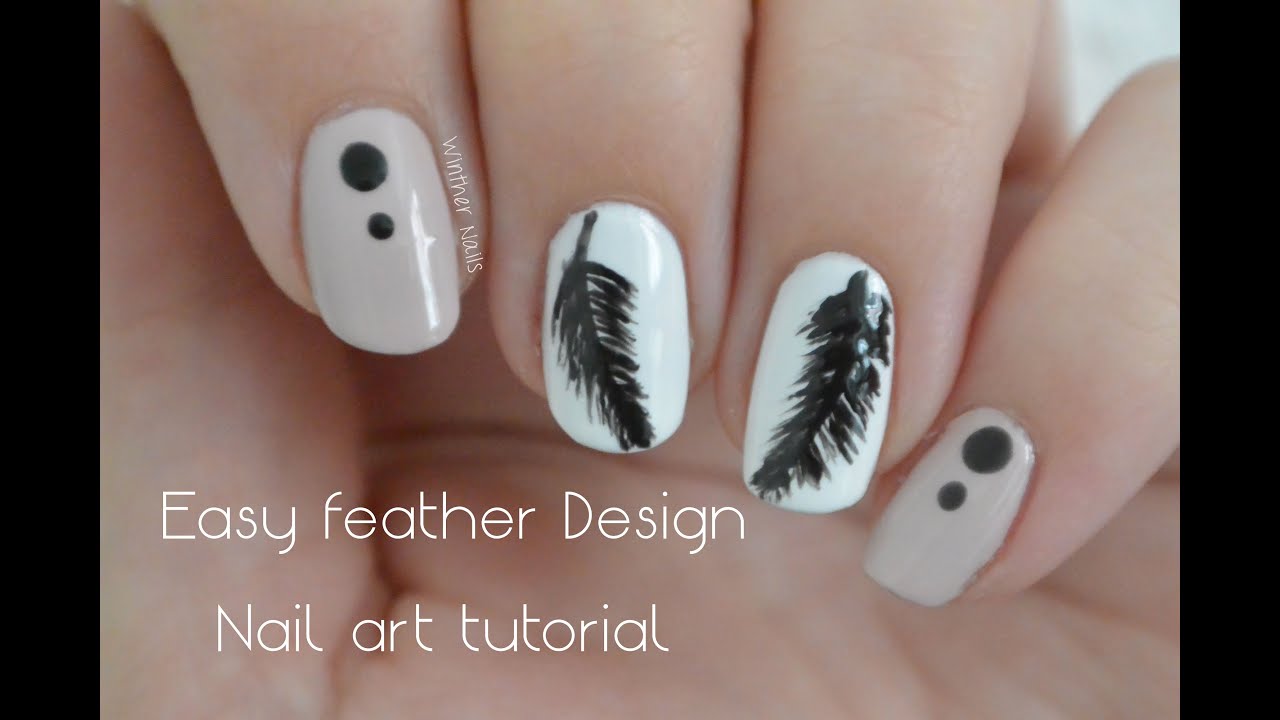 Simple and elegant  feather design | Nail art tutorial