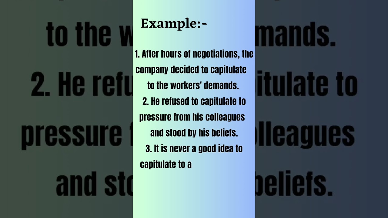 Capitulate #shorts #dailyvocabulary