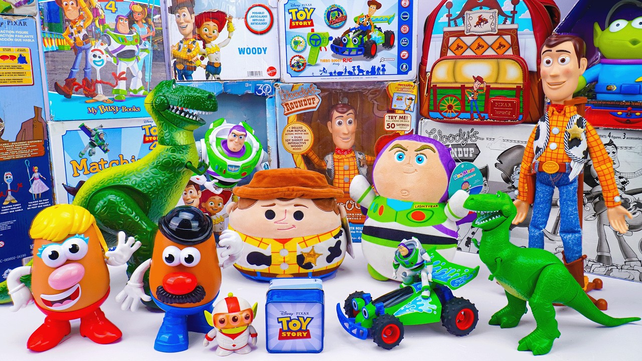 Box filled with Toy Story Collection | Toy Story Woody & Buzz Lightyear & T Rex