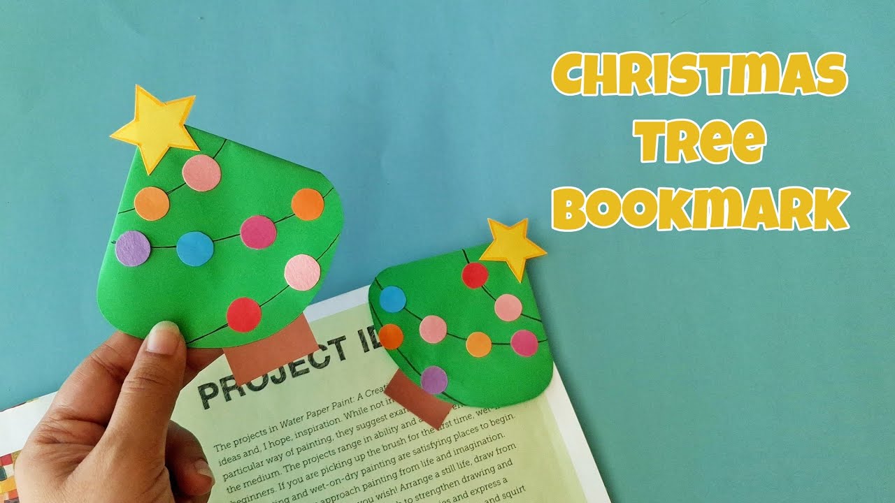 DIY Origami Christmas Tree Bookmark | Easy Holiday Craft | Free Template | Bookmark Making