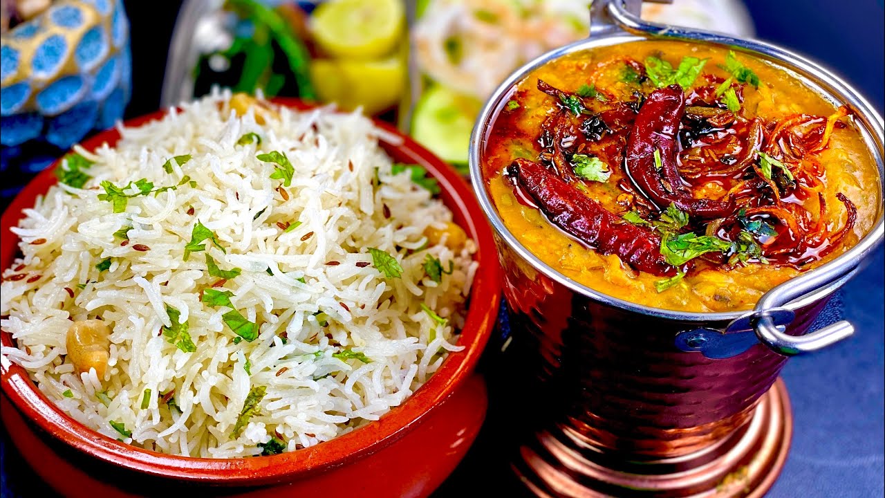 ढाबा स्टाइल दाल तड़का और  जीरा राइस कॉम्बो | Dhaba Style Mix Dal Tadka and Jeera Rice  Combo recipe