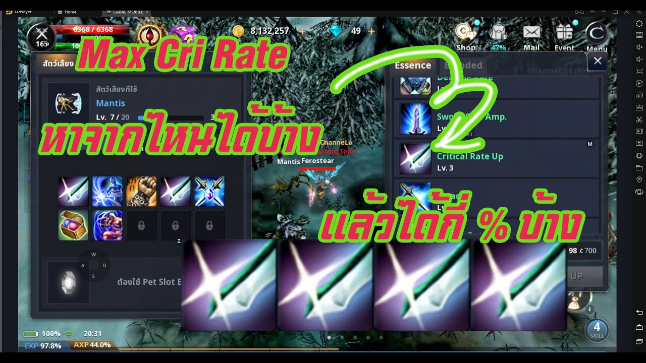 Cabal M Infinite Combo : ค่า Max cri rate หาจากไหนได้บ้าง!! แล้วแต่ล่ะอยางที่หาได้ มันได้กี่ %