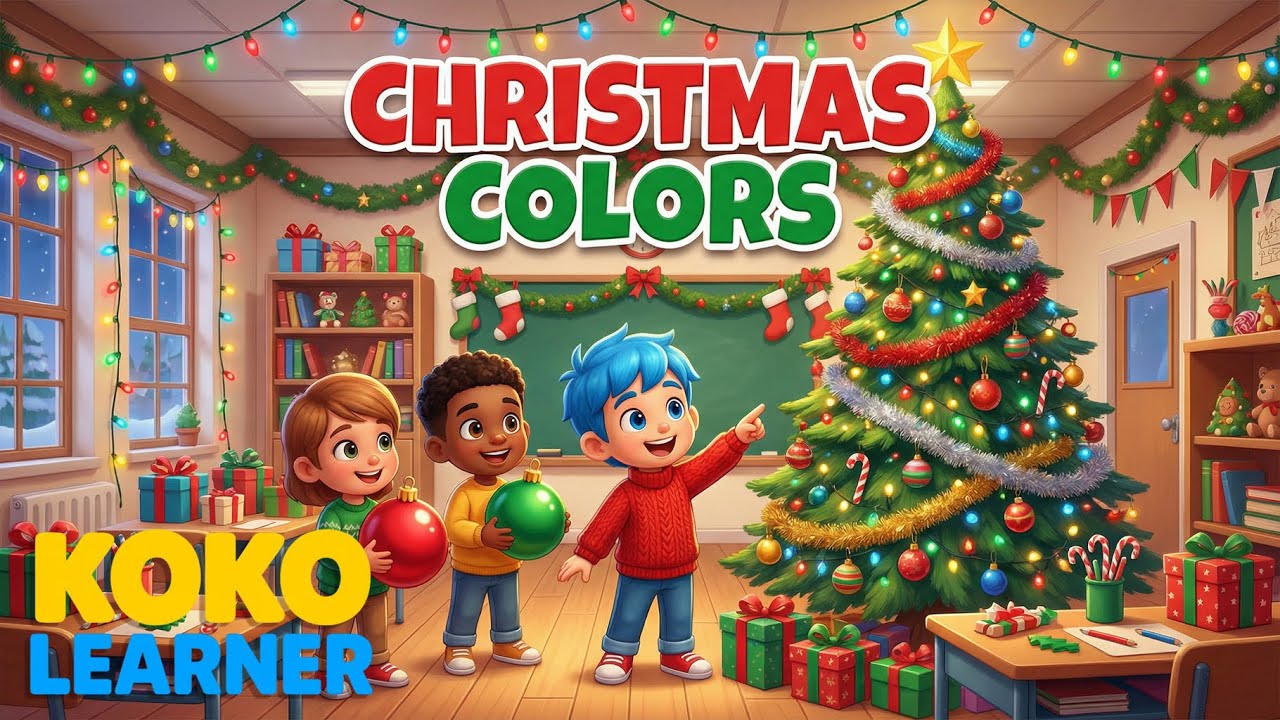 Christmas Colors for Kids 🎄 | Learn Red, Green & White | Koko Learner