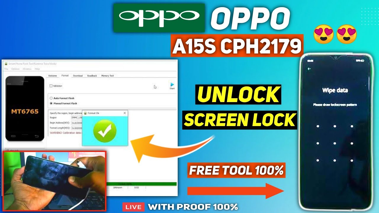 Hard Reset OPPO A15s CPH2179 Unlock Pin Pattern Password With Free Tool | Hard Reset Not Working Fix