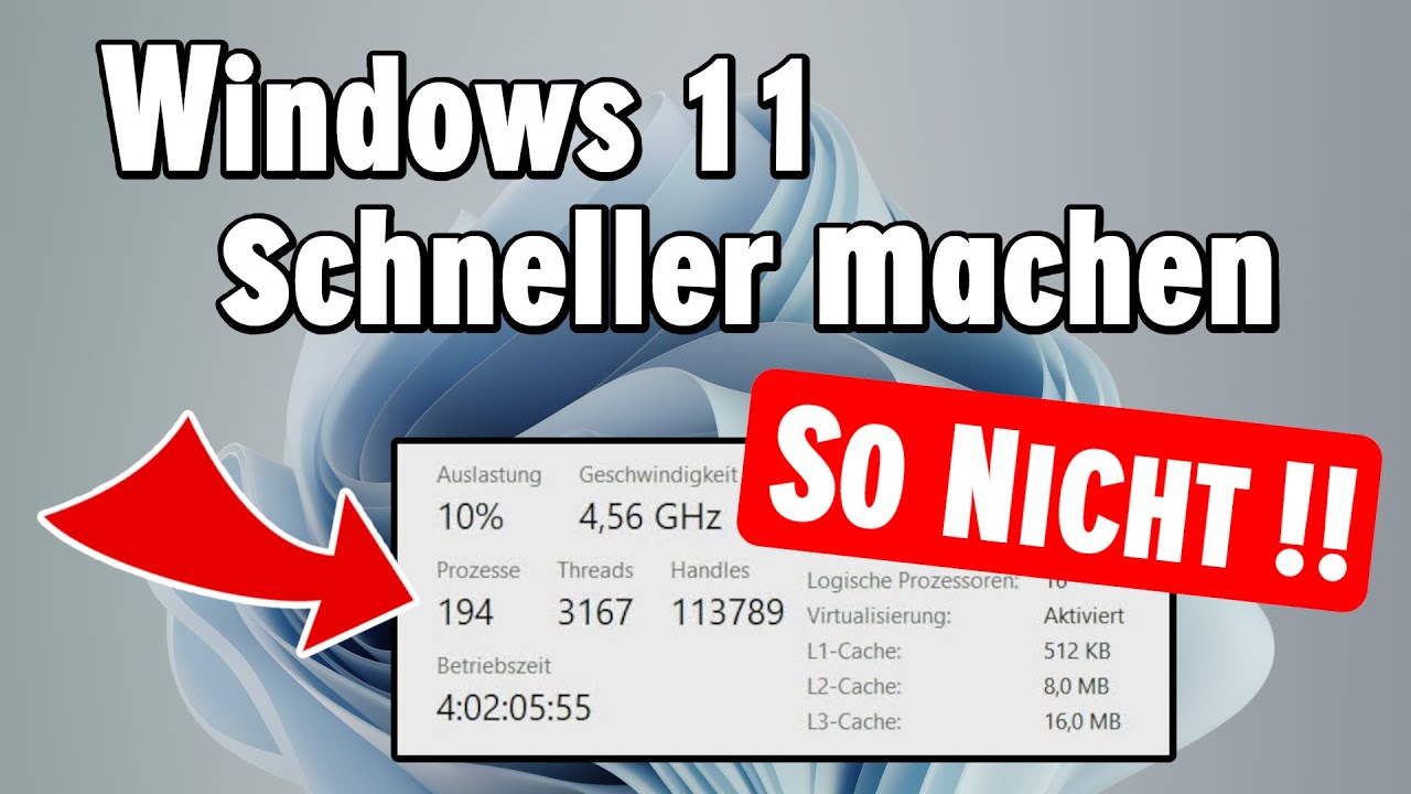 Windows 11 schneller machen - Bessere Leistung weniger Hintergrundprozesse Apps - Lower Processes