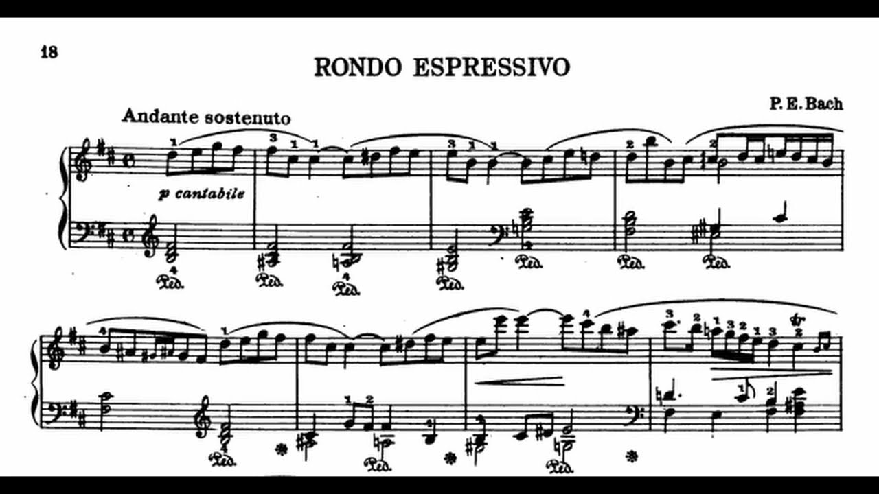 Rondo Espressivo - C.P.E. Bach Piano Solo, Keyboard Sonata In B Minor, H.245
