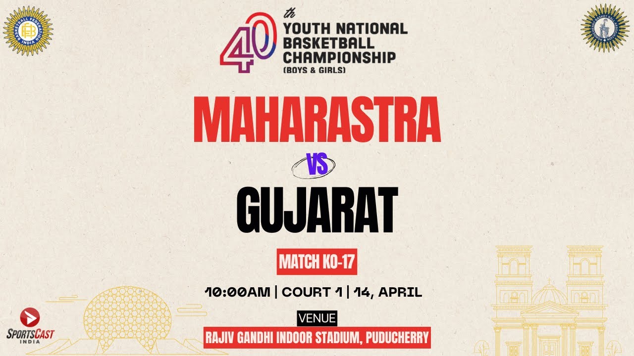 M KO-17 |  MAHARASTRA  VS GUJARAT | GIRLS |  40TH YOUTH NATIONAL BASKETBALL CHAMPIONSHIP 2025