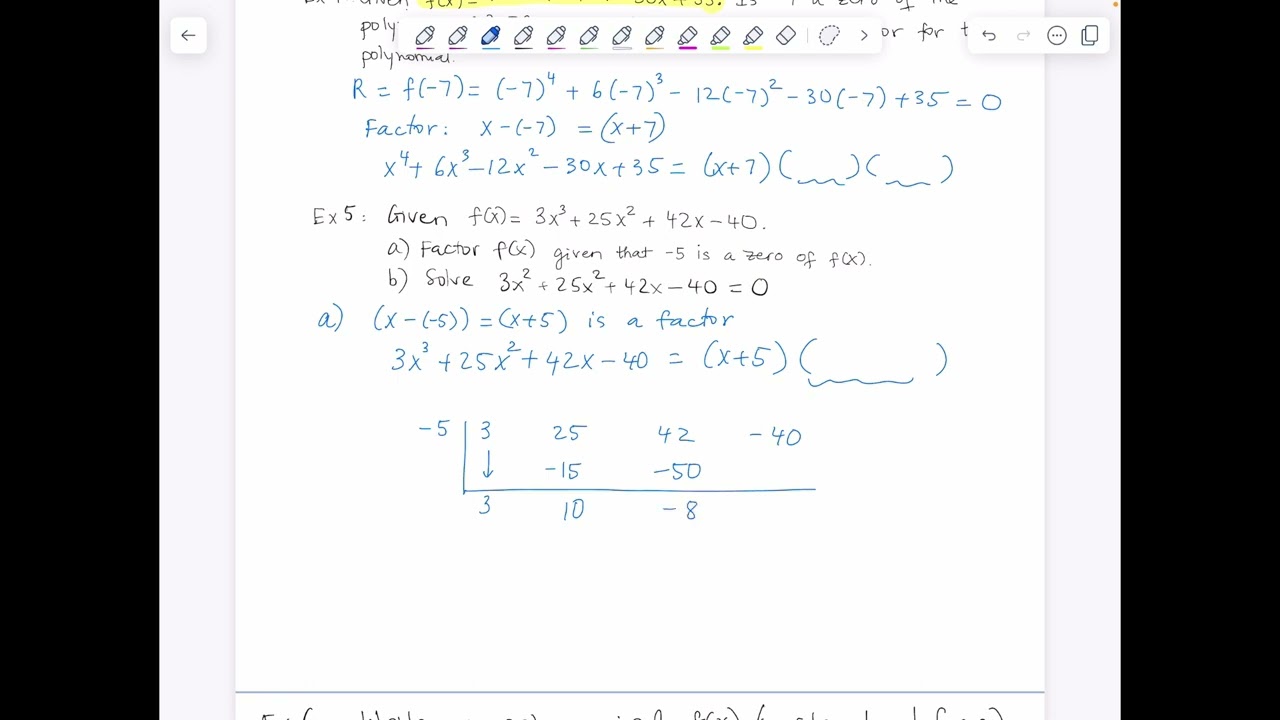 Remainder and Factor Theorems