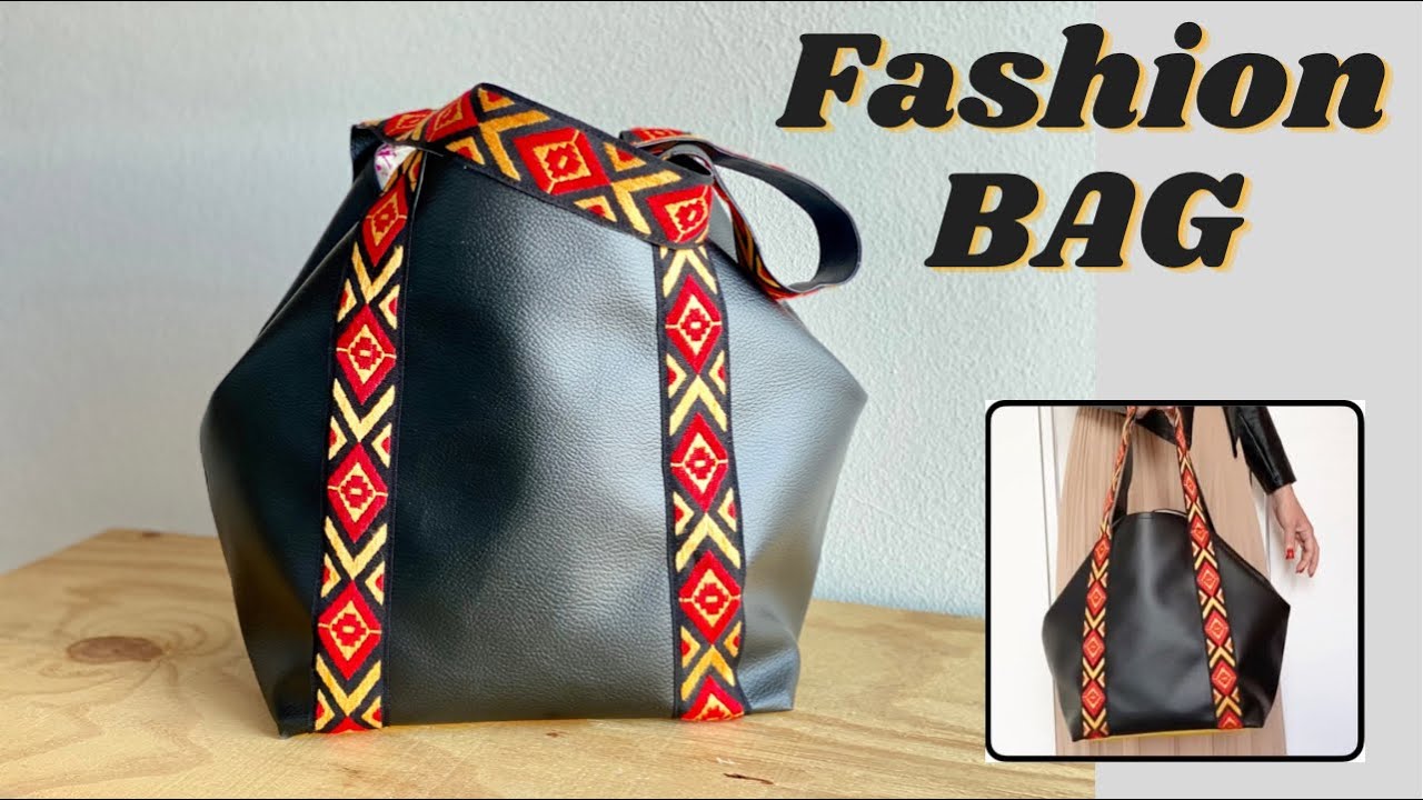 BELLISSIMA BORSA fai da te in tessuto di ecopelle | Tutorial BORSA a spalla | DIY BAG FASHION DESIGN
