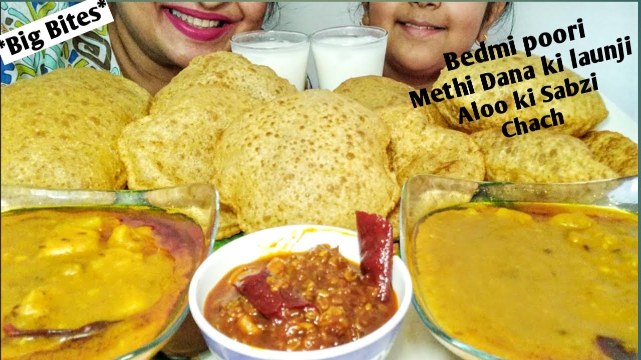 *MASSIVE EATING* बेड़मी पुरी, आलू का झोल, मेथी की लौंजी,छाछ|Eating Langar ka khana|Masti time