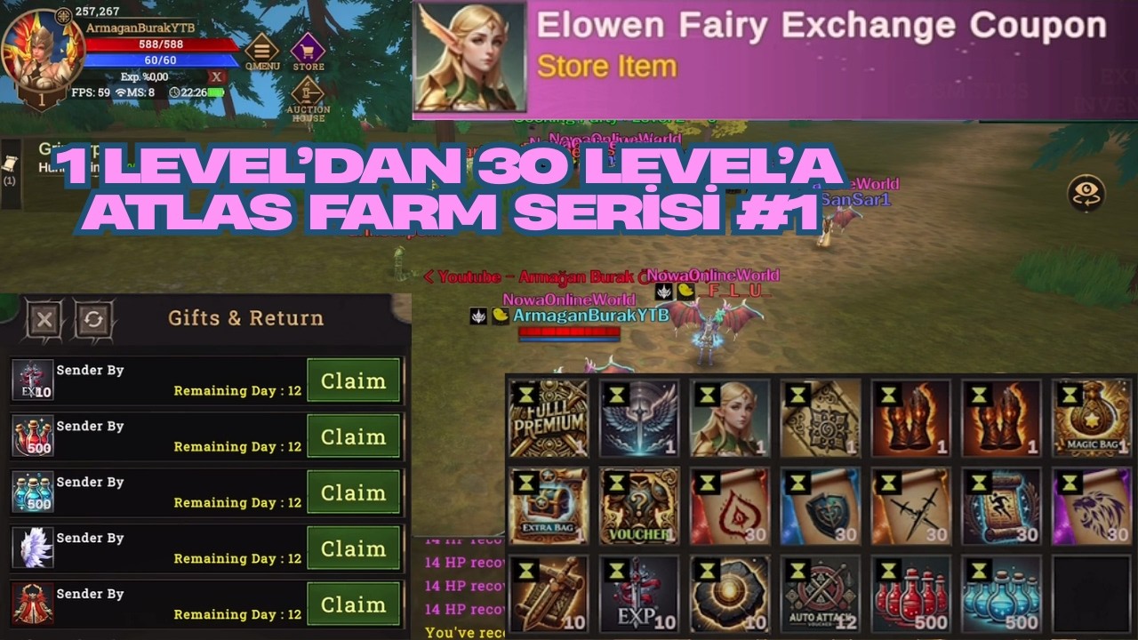Sıfırdan Atlas Farm Serisi 1 Bölüm 🔥 1 Level’dan 30 Level’a