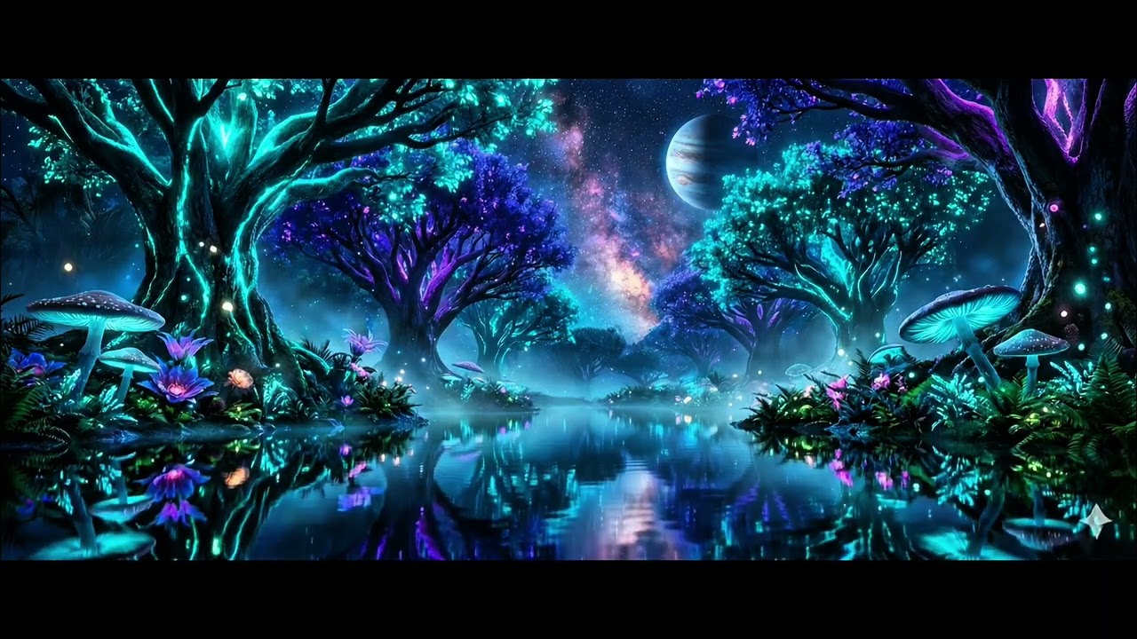 Bioluminescent Forest 🌌 1 Hour 4K HDR Cosmic Ambient • Zenith Ambience ✨