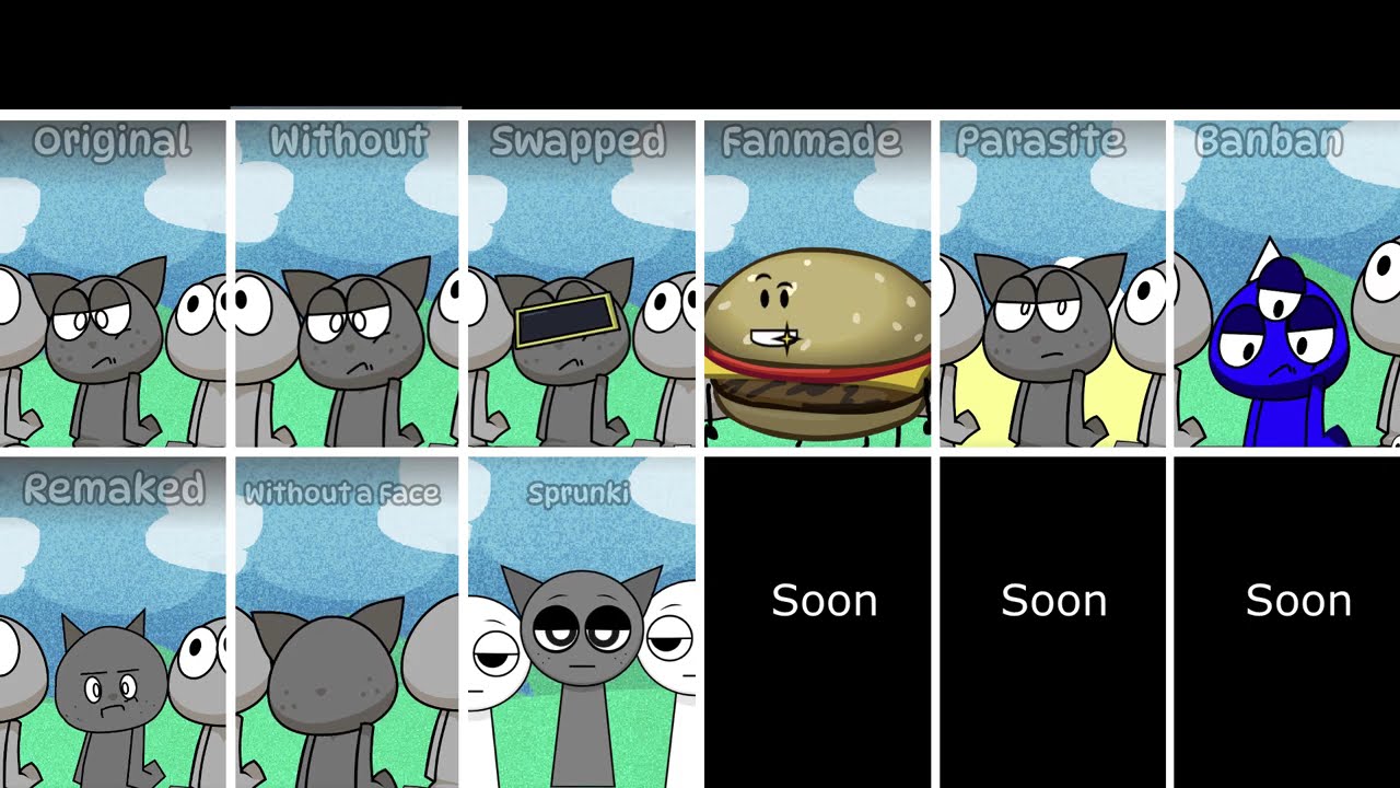 EVERY Characters From SPRUNKSTERS! All New Mod Versions Comparison