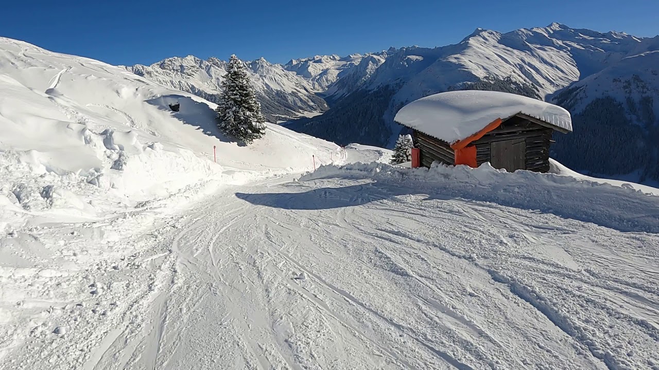 Amazing Davos views from Parsenn slope 44 and 45a (Gotschna to Swarzseealp)