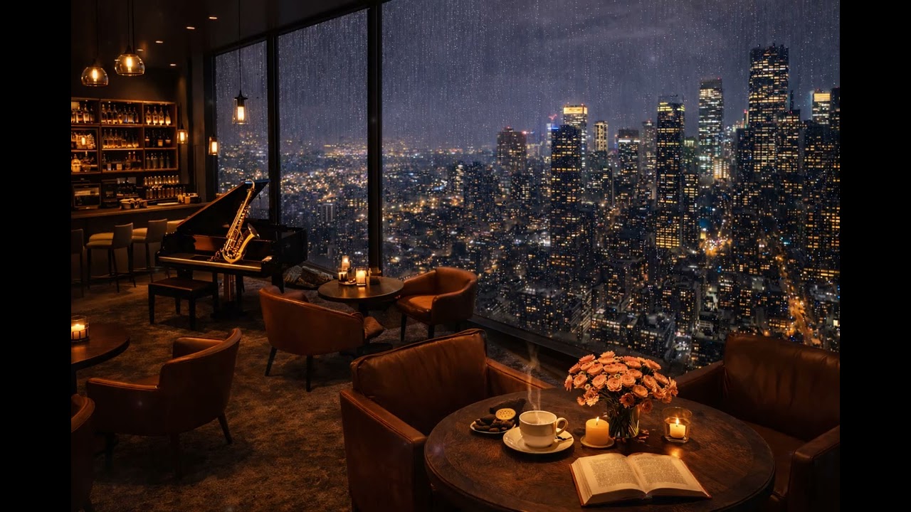 Before the Night Ends… Escape to This Rainy Jazz Café Above the City