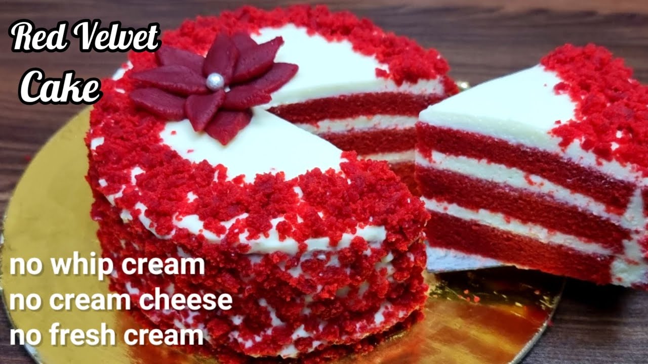 Red Velvet Cake with amazing Frosting | no whip cream,no fresh cream,no cream cheese frosting no egg