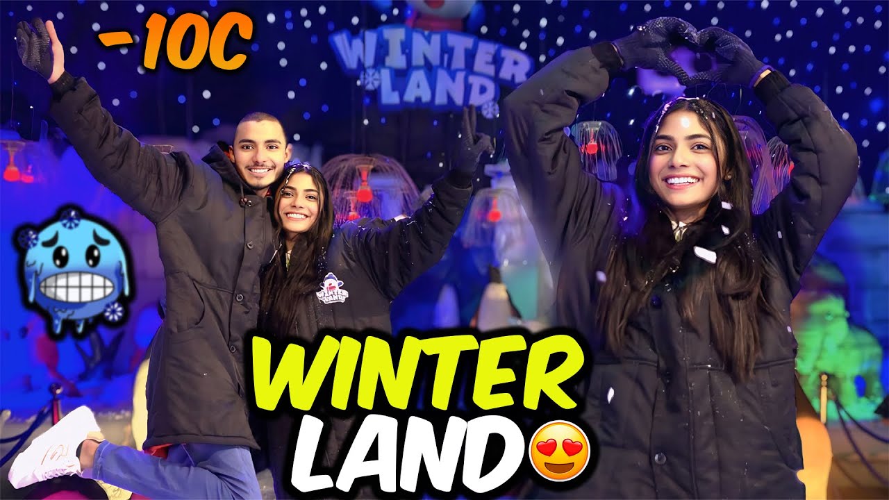 Winter Land | -10 Degree Temperature In Lahore Bahria Town 🥶 | Sardi Se Naak Laal 😂