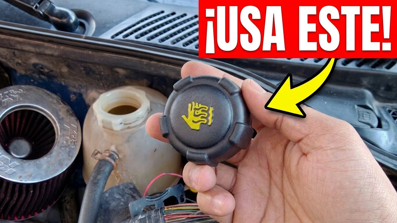 Manguera superior del radiador dañada en un Nissan platina o Renault Clio y tapón recuperador cooler