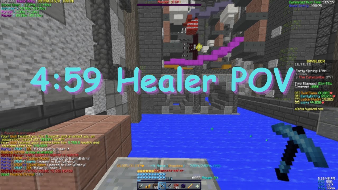 4:59 S+ M7 Healer POV | Hypixel Skyblock