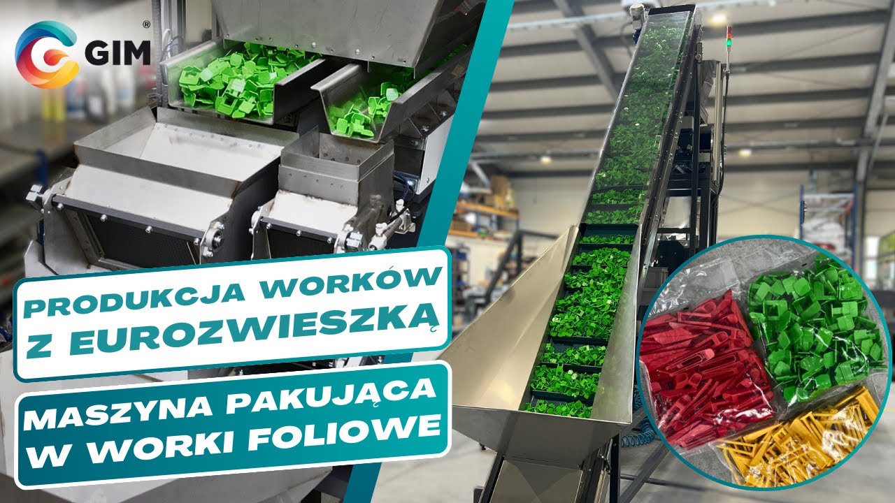 Maszyna pakująca w worki foliowe | Produkcja work&oacute;w z zawieszką |  Automatyzacja pakowania | GIM