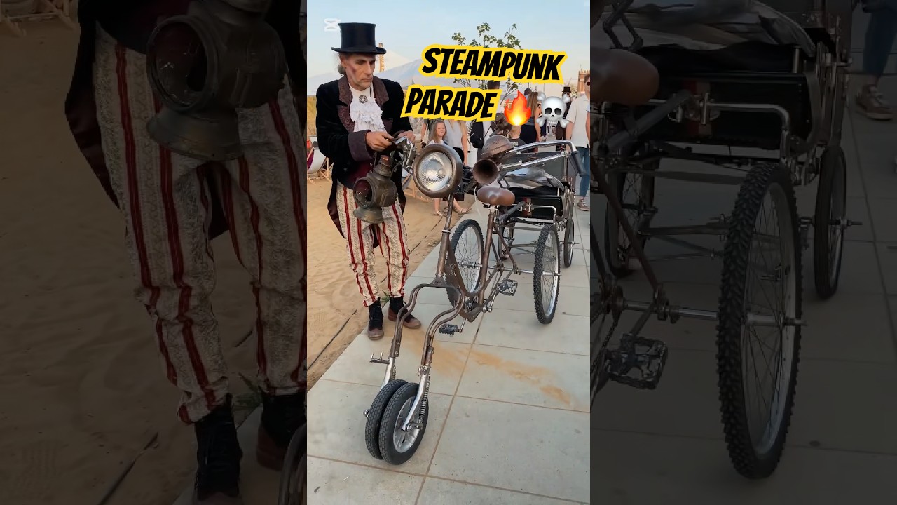 Epic Steampunk Bike Parade &ndash; Gears, Goggles & Style! #shorts #bikelife