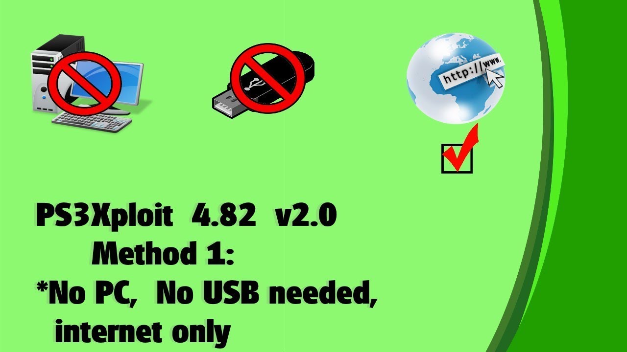 PS3Xploit 4.82 v2.0, метод 1: PS3 с интернетом, без USB, без ПК