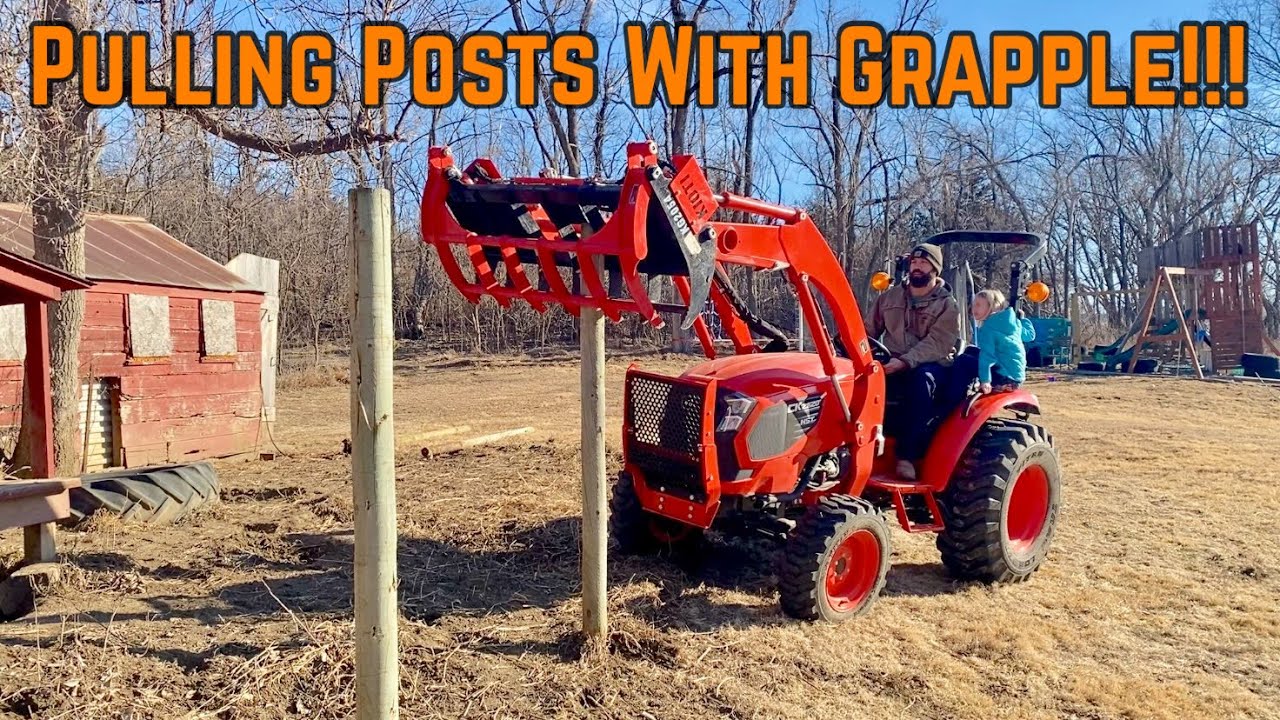 Using The KIOTI And Grapple To REMOVE Old Posts!!!