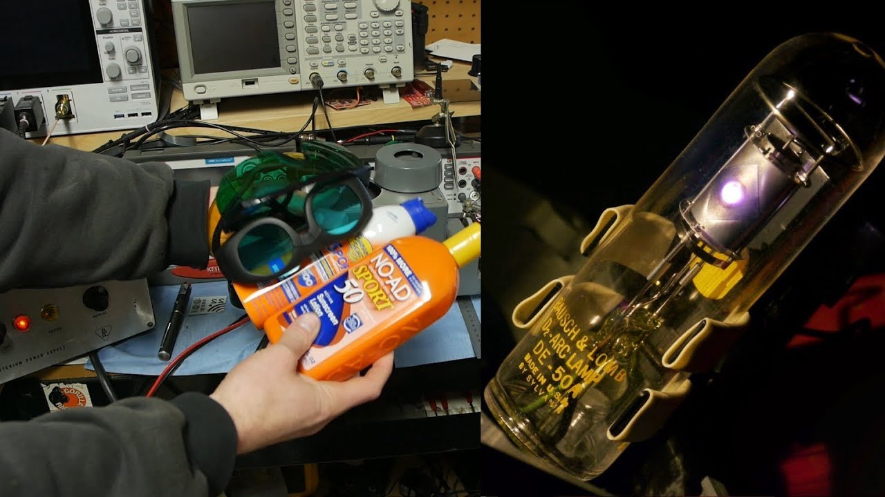 Testing UV absorption eyewear and sunscreen with a deuterium light source