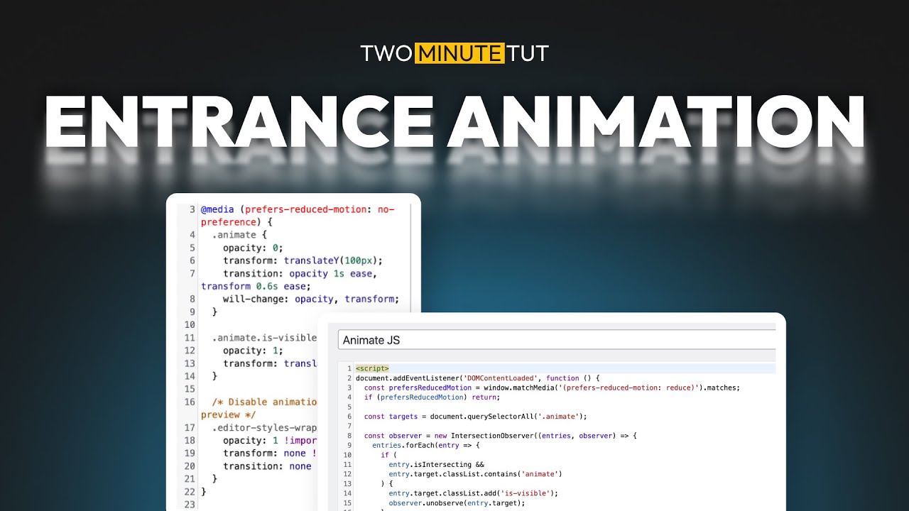 Простые, стильные и ЛЕГКИЕ анимационные эффекты входа | Two Minute Tut
