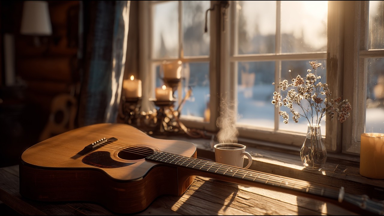 Уютный зимний джаз на гитаре - Теплая акустическая музыка для отдыха, учебы и сна