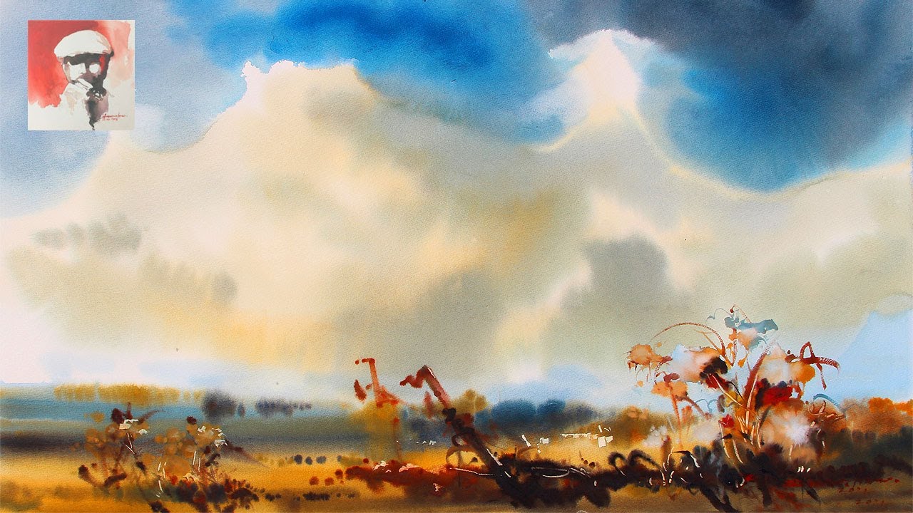 Semi Abstract Loose Watercolour Landscape Painting | Experimental Landscape in Watercolor