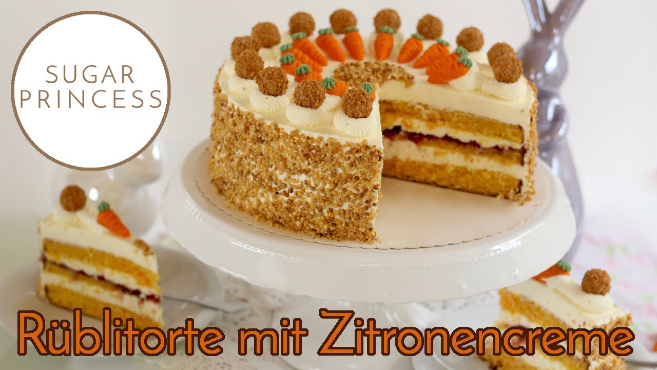 Saftige Rüblitorte/Karottentorte/Ostertorte mit Zitronencreme | Rezept von Sugarprincess