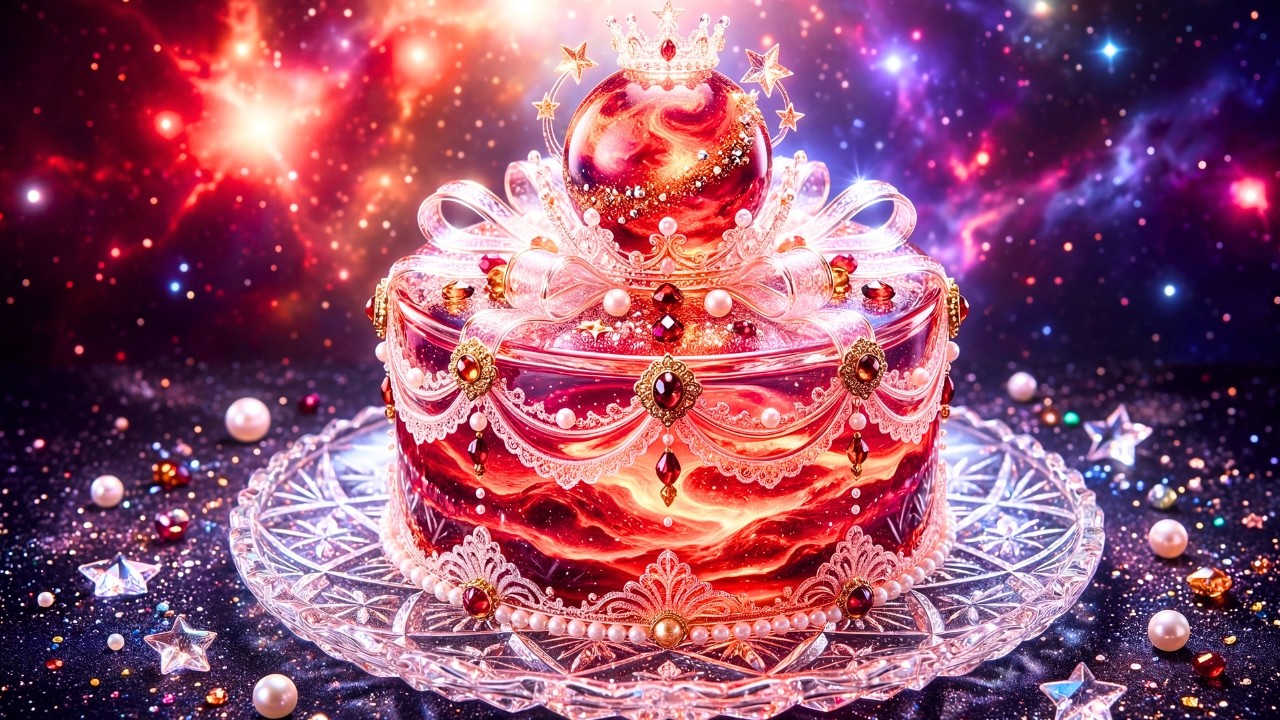 【ASMR】星屑きらめく惑星ガラスケーキ｜惑星王子の宇宙スイーツ｜Stardust Planet Crystal Cake Prince