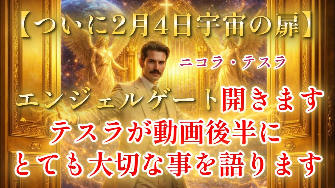 【99％が知らない】必見。ついに2月4日エンジェルゲートが開く。この動画に辿り着いたあなたは、すでに選別されている。ニコラ・テスラが遺した「エンジェルゲート」の秘密と人生を大逆転させる7つの奇跡/宇宙