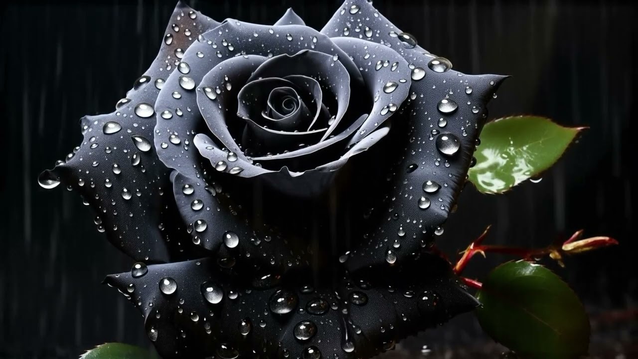 black rose rain   Made with Clipchamp