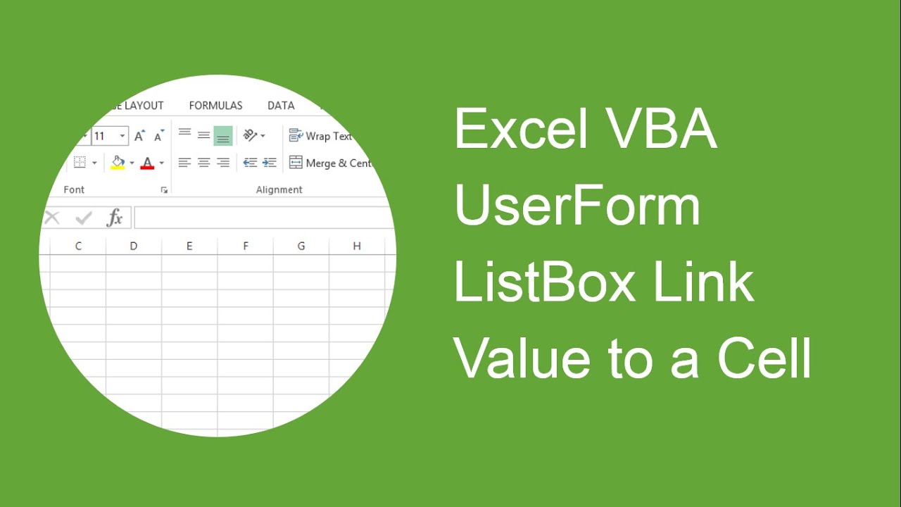 Excel VBA UserForm Listbox Link the Value to a Cell