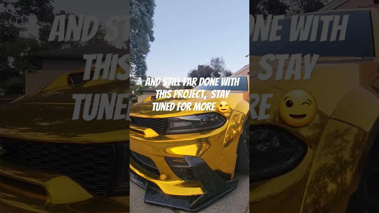gold chrome vinyl wrap ✨️ #goldwrap #goldchrome #24kgoldn #srt #chargerclub #fye