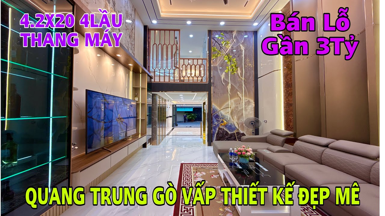 Bán nhà Gò Vấp | Quang Trung 4.2 x 20m 4 lầu Thang Máy cực đẹp gần mặt tiền ở kinh doanh spa tốt